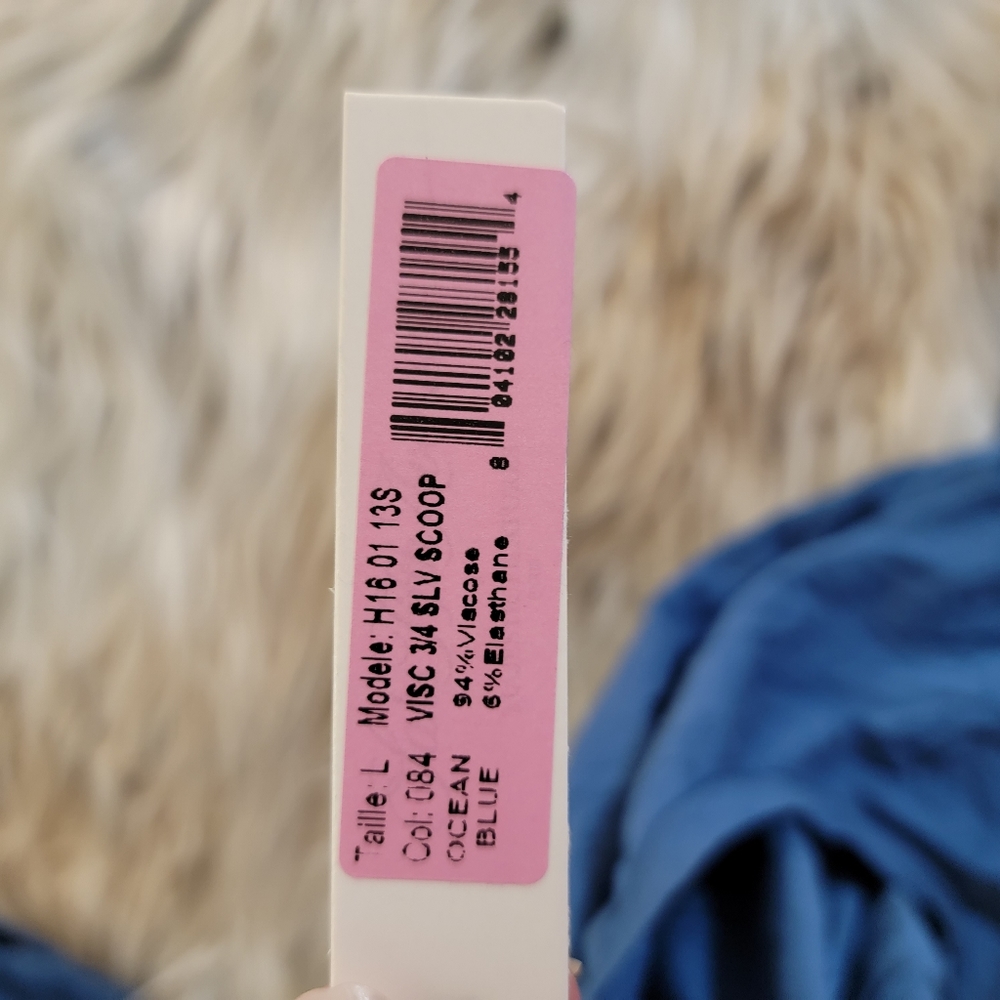 Saks Fifth Avenue Teal Blue Long Sleeve Scoop Neck Top - Picture 8 of 10